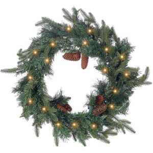 Beliani Wreath 60cm Green Artificial Snow Pine - Wreath Beliani Wreath 60cm Green Artificial Snow Pine - Wreath