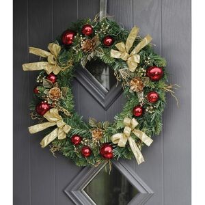 MARCO PAUL Christmas Wreath with Red & Gold Decorations (50cm) MARCO PAUL Christmas Wreath with Red & Gold Decorations (50cm)