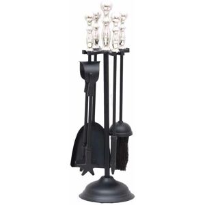 Hill Interiors - Chrome Handled Dutchess Companion Set - Metal - L13 x W13 x H48 cm - Black/Silver Hill Interiors - Chrome Handled Dutchess Companion Set - Metal - L13 x W13 x H48 cm - Black/Silver