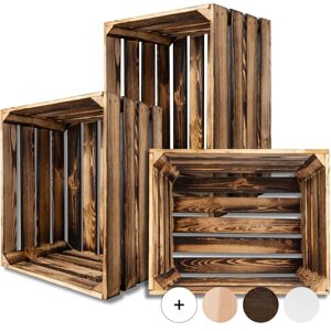CREATIVE DECO Flamed Vintage Wooden Storage Crate – 50 x 40 x 30 cm CREATIVE DECO Flamed Vintage Wooden Storage Crate – 50 x 40 x 30 cm