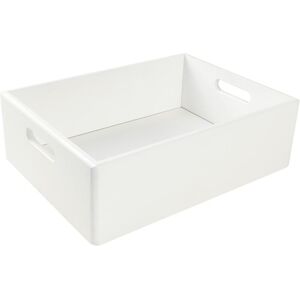CREATIVE DECO Wooden Storage Crate with Handles – White 40 x 30 x 13 cm CREATIVE DECO Wooden Storage Crate with Handles – White 40 x 30 x 13 cm