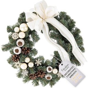 CREATIVE HOME Artificial Christmas Wreath Cream 35 cm CREATIVE HOME Artificial Christmas Wreath Cream 35 cm
