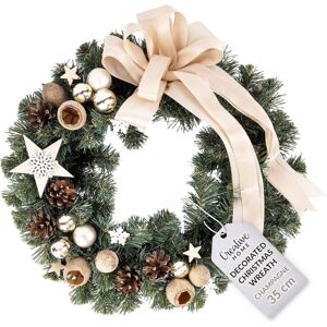 CREATIVE HOME Artificial Christmas Wreath Champagne 35 cm CREATIVE HOME Artificial Christmas Wreath Champagne 35 cm
