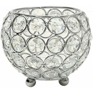 HOOPZI Crystal Christmas Candle Holder Candle Holder Silver Dish Warmer for Centerpiece Wedding Room Decoration, 10cm Diameter - Fits Candles Less than 5cm HOOPZI Crystal Christmas Candle Holder Candle Holder Silver Dish Warmer for Centerpiece Wedding Room Decoration, 10cm Diameter - Fits Candles Less than 5cm