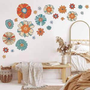 Csparkv - 1 Set Bohemian Flower Wall Stickers Retro Large Vintage Flowers Wall Decal Colorful Flowers Wall Sticker for Adults Living Rooms Bedrooms Csparkv - 1 Set Bohemian Flower Wall Stickers Retro Large Vintage Flowers Wall Decal Colorful Flowers Wall Sticker for Adults Living Rooms Bedrooms