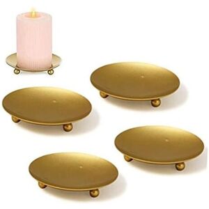CSPARKV 7cm 4 Pcs Candlestick Gold Candle Plate Metal Candelabra Decorative Candle Holder Candlestick for Home Wedding Decoration Christmas Birthday Gift CSPARKV 7cm 4 Pcs Candlestick Gold Candle Plate Metal Candelabra Decorative Candle Holder Candlestick for Home Wedding Decoration Christmas Birthday Gift