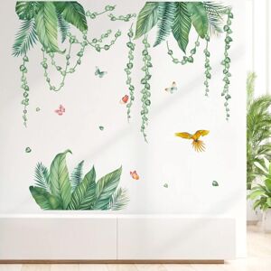 Csparkv - Green Tropical Leaves Wall Stickers Green Wall Sticker Hanging Vine Wall Decor Bedroom Living Room Office Csparkv - Green Tropical Leaves Wall Stickers Green Wall Sticker Hanging Vine Wall Decor Bedroom Living Room Office