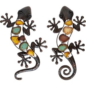 Csparkv - Metal Salamander Wall Decor Wall Art Hanging Sculptures, Large Lizard Wall Hangings for Home, Garden, Yard, Fence, Set of 2 Csparkv - Metal Salamander Wall Decor Wall Art Hanging Sculptures, Large Lizard Wall Hangings for Home, Garden, Yard, Fence, Set of 2