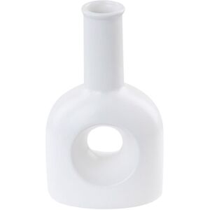 Beliani Handmade Ceramic White Flower Vase THEBES - Flower Vase Beliani Handmade Ceramic White Flower Vase THEBES - Flower Vase
