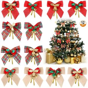 Readcly - Decorative Christmas Bow, 12 Pcs Christmas Bows Ribbon Bow Are Used for Christmas Tree, Christmas Wreath, Gift Decoration, Christmas Tree Readcly - Decorative Christmas Bow, 12 Pcs Christmas Bows Ribbon Bow Are Used for Christmas Tree, Christmas Wreath, Gift Decoration, Christmas Tree