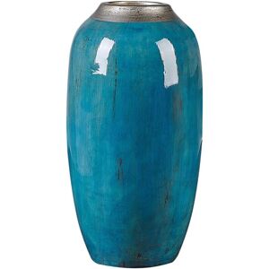 BELIANI Decorative Vase MILETUS Ceramic 42 cm Blue BELIANI Decorative Vase MILETUS Ceramic 42 cm Blue