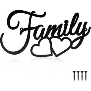 Longziming - Family Metal Wall Decor Sign, Black Metal Family Wall Art, Unique Steel Wall Decor,Hanging Decor for Home Decorations (15.7' x 7.8') Longziming - Family Metal Wall Decor Sign, Black Metal Family Wall Art, Unique Steel Wall Decor,Hanging Decor for Home Decorations (15.7' x 7.8')