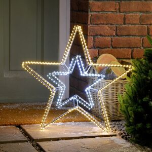 Festive - 58cm led Firefly Christmas Star Window Table Decoration White & Warm White Festive - 58cm led Firefly Christmas Star Window Table Decoration White & Warm White