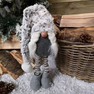 SAMUEL ALEXANDER 80cm Festive Christmas Female Grey Gonk with Oversized Hat & Extendable Legs SAMUEL ALEXANDER 80cm Festive Christmas Female Grey Gonk with Oversized Hat & Extendable Legs