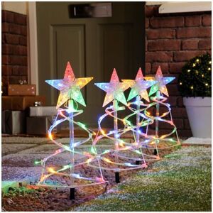 Festive - Set of 4 Spiral Pathfinder Christmas Trees Lights Multicolour Festive - Set of 4 Spiral Pathfinder Christmas Trees Lights Multicolour