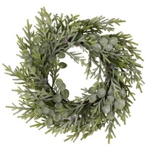 Hill Interiors - Frosted Pine and Eucalyptus Wreath - Plastic - L8 x W50 x H50 cm - White Hill Interiors - Frosted Pine and Eucalyptus Wreath - Plastic - L8 x W50 x H50 cm - White