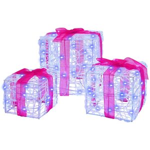 Gift Box with 60 LEDs 3 pcs Blue 20 x 20 x 20 cm Acrylic vidaXL Gift Box with 60 LEDs 3 pcs Blue 20 x 20 x 20 cm Acrylic vidaXL