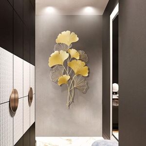 Cncest - Ginkgo 3D Metal Wall Art, Leaves Wall Sculptures, Living Room Decoration, Gold, 110 x 55 cm Cncest - Ginkgo 3D Metal Wall Art, Leaves Wall Sculptures, Living Room Decoration, Gold, 110 x 55 cm