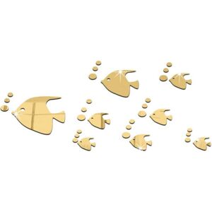 Ymyny - Gold) 3D Tropical Fish Mirror Effect Wall Sticker Fashion Design Decal Art Home Decor mumu Ymyny - Gold) 3D Tropical Fish Mirror Effect Wall Sticker Fashion Design Decal Art Home Decor mumu