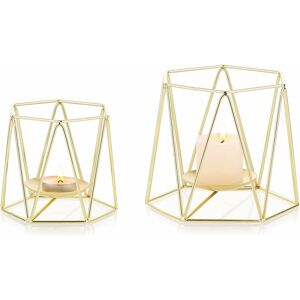 DEWDAT Golden Pillar Candle Holders, Set of 2 Elegant Metal Geometric Tealight Holders Christmas Halloween Candle Holder Centerpieces for Wedding Home DEWDAT Golden Pillar Candle Holders, Set of 2 Elegant Metal Geometric Tealight Holders Christmas Halloween Candle Holder Centerpieces for Wedding Home