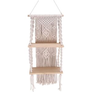 TLILY Handmade Tassel Macrame Wall Hanging Shelf Boho Cotton Rope Woven Tapestry Plant Hanger Floating Home Room Decor TLILY Handmade Tassel Macrame Wall Hanging Shelf Boho Cotton Rope Woven Tapestry Plant Hanger Floating Home Room Decor