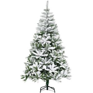 5FT/6FT Snow Flocked Artificial Christmas Tree w/ 750 Realistic Branches Auto Open 6FT - Homcom 5FT/6FT Snow Flocked Artificial Christmas Tree w/ 750 Realistic Branches Auto Open 6FT - Homcom