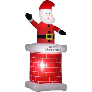 HOMCOM 7ft Christmas Inflatable Santa Claus from Chimney with LED Lights HOMCOM 7ft Christmas Inflatable Santa Claus from Chimney with LED Lights