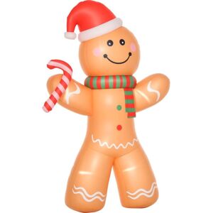 HOMCOM 8ft Christmas Inflatable Gingerbread Man Lighted Indoor Outdoor Décor HOMCOM 8ft Christmas Inflatable Gingerbread Man Lighted Indoor Outdoor Décor