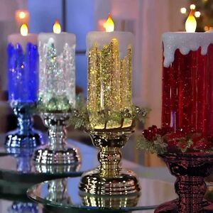 DEWDAT Led Christmas Candles, Christmas Decorations led Flameless Candle, usb Rechargeable Waterproof Swirl Glitter Flameless Candles for Christmas Party DEWDAT Led Christmas Candles, Christmas Decorations led Flameless Candle, usb Rechargeable Waterproof Swirl Glitter Flameless Candles for Christmas Party