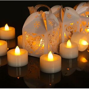 AOUGO Led Flameless Candles - 24 Flickering led Tealight Candles - Warm White - CR2032 Battery Operated - For Wedding, Christmas, Easter, Party, etc. AOUGO Led Flameless Candles - 24 Flickering led Tealight Candles - Warm White - CR2032 Battery Operated - For Wedding, Christmas, Easter, Party, etc.