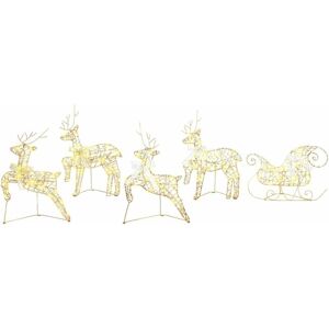 LED Reindeers with 40 LEDs 5 pcs Gold PET vidaXL LED Reindeers with 40 LEDs 5 pcs Gold PET vidaXL