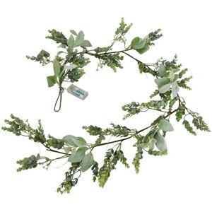 HILL INTERIORS LED Winter Garland with Eucalyptus and Lambs Ear - Plastic - L153 cm - Green HILL INTERIORS LED Winter Garland with Eucalyptus and Lambs Ear - Plastic - L153 cm - Green