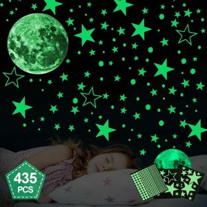 Hoopzi - Light up self-adhesive 435 pieces starry sky self-adhesive luminous star wall decal, moon wall decor stickers, fluorescent luminous star Hoopzi - Light up self-adhesive 435 pieces starry sky self-adhesive luminous star wall decal, moon wall decor stickers, fluorescent luminous star