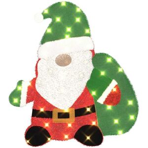 Lighted Santa Claus Warm White 62 x 70 cm Tinsel Fabric vidaXL Lighted Santa Claus Warm White 62 x 70 cm Tinsel Fabric vidaXL