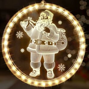 Mumu - Lighted Santa Window Ornament, Oversized led Window, Hanging Christmas Light Ornament, 3D Lights, Battery Operated Fireplace, Christmas Tree Mumu - Lighted Santa Window Ornament, Oversized led Window, Hanging Christmas Light Ornament, 3D Lights, Battery Operated Fireplace, Christmas Tree