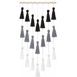 HOOPZI Macrame Wall Hanging Tapestry Woven Tassels Wall Art Boho Home Decor for Christmas Living Room Bedroom Nursery, Black, Gray and White, 29 'x 15' HOOPZI Macrame Wall Hanging Tapestry Woven Tassels Wall Art Boho Home Decor for Christmas Living Room Bedroom Nursery, Black, Gray and White, 29 'x 15'
