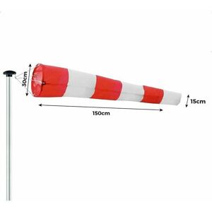 ONTWAY Manche à air pour l'extérieur, Indicateur de Direction du Vent en Rouge et Blanc 150x30x15cm. Suspension & émerillon, résistant aux intempéries, ONTWAY Manche à air pour l'extérieur, Indicateur de Direction du Vent en Rouge et Blanc 150x30x15cm. Suspension & émerillon, résistant aux intempéries,