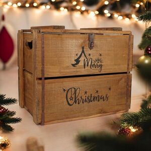 Merry Christmas Box - Wood - L19 x W27 x H30 cm Merry Christmas Box - Wood - L19 x W27 x H30 cm