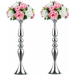 Dewdat - Metal Vase for Wedding Centerpieces Table Decoration-Artificial Flower Arrangement-Pillar Candle Holder Stand Set for Wedding Party Dewdat - Metal Vase for Wedding Centerpieces Table Decoration-Artificial Flower Arrangement-Pillar Candle Holder Stand Set for Wedding Party
