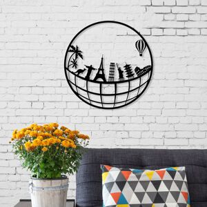 DECORTIE METAL WALL ART NO:21 TRAVEL - Black DECORTIE METAL WALL ART NO:21 TRAVEL - Black