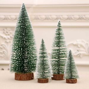 Mumu - Mini Christmas Tree 8 Pieces Snow Frost Sisal Trees Mini Desktop Pine Bottle Brush Trees for Christmas Party Home Decoration (2 Sizes: 10/15cm Mumu - Mini Christmas Tree 8 Pieces Snow Frost Sisal Trees Mini Desktop Pine Bottle Brush Trees for Christmas Party Home Decoration (2 Sizes: 10/15cm