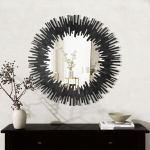 Shyfoy - Miroir mural rond avec cadre à motifs radiants en noir, style moderne audacieux pour la décoration intérieure Shyfoy - Miroir mural rond avec cadre à motifs radiants en noir, style moderne audacieux pour la décoration intérieure
