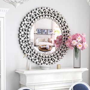 Shyfoy - Miroir mural rond avec cadre en strass scintillant, style luxueux et glamour pour la décoration intérieure Shyfoy - Miroir mural rond avec cadre en strass scintillant, style luxueux et glamour pour la décoration intérieure