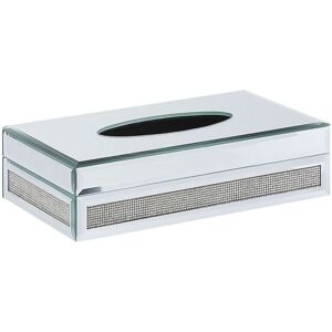 Beliani Mirrored Tissue Box Holder - Silver Crystal Glam Beliani Mirrored Tissue Box Holder - Silver Crystal Glam