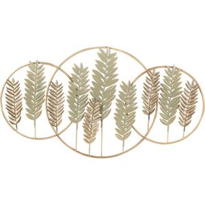 Beliani Model - Modern Iron Wall Art - Gold & Green - Metal Beliani Model - Modern Iron Wall Art - Gold & Green - Metal