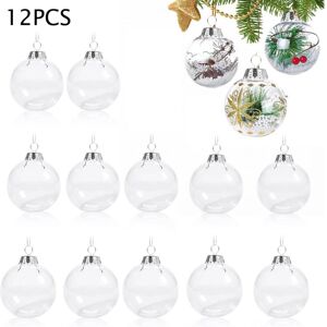 Tonchean - Other Christmas Decoration,Transparent Christmas Balls,12 Pieces Christmas Decoration Ball,DIY Fillable Balls,Transparent Plastic Tonchean - Other Christmas Decoration,Transparent Christmas Balls,12 Pieces Christmas Decoration Ball,DIY Fillable Balls,Transparent Plastic