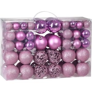 TINOR Pack of 100 Sturdy Plastic Christmas Balls Indoor Outdoor Christmas Decoration Tree Decoration Pink TINOR Pack of 100 Sturdy Plastic Christmas Balls Indoor Outdoor Christmas Decoration Tree Decoration Pink