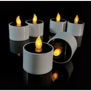 Linghhang - Pack of 6 led Candle Lights, Flameless Candles, Realistic and Bright, Solar Powered, Fake Electric Candles for Votive Table Party Linghhang - Pack of 6 led Candle Lights, Flameless Candles, Realistic and Bright, Solar Powered, Fake Electric Candles for Votive Table Party