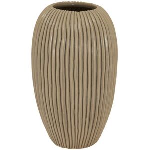 Pallida Collection Large Striped Vase - Ceramic - L19 x W19 x H33 cm - Brown Pallida Collection Large Striped Vase - Ceramic - L19 x W19 x H33 cm - Brown