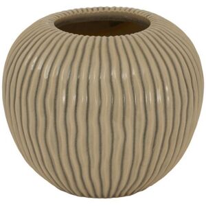 Pallida Collection Small Striped Vase - Ceramic - L19 x W19 x H17 cm - Brown Pallida Collection Small Striped Vase - Ceramic - L19 x W19 x H17 cm - Brown